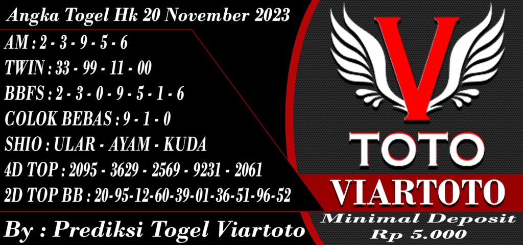 Angka Togel Hk 20 November 2023 Viartoto