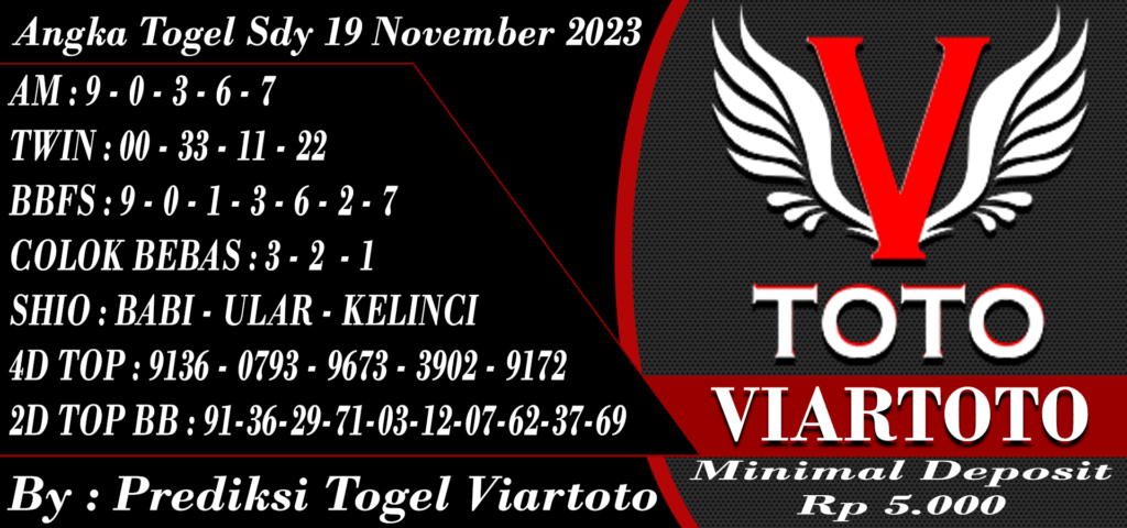 Angka Togel SDY 19 November 2023 Viartoto