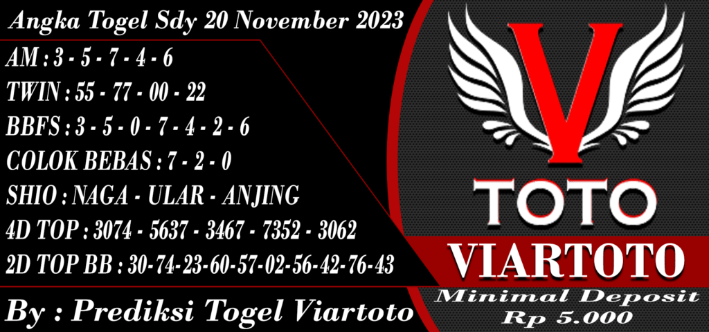 Angka Togel SDY 20 November 2023 Viartoto